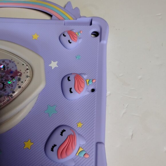 IPad 10.2 Silicone Cover Purple with Unicorns - Picture 7 of 16